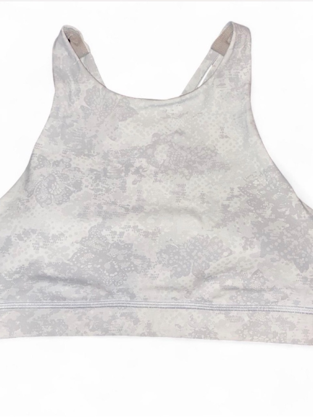 Lululemon Light Gray Lace-Print Sports Bra